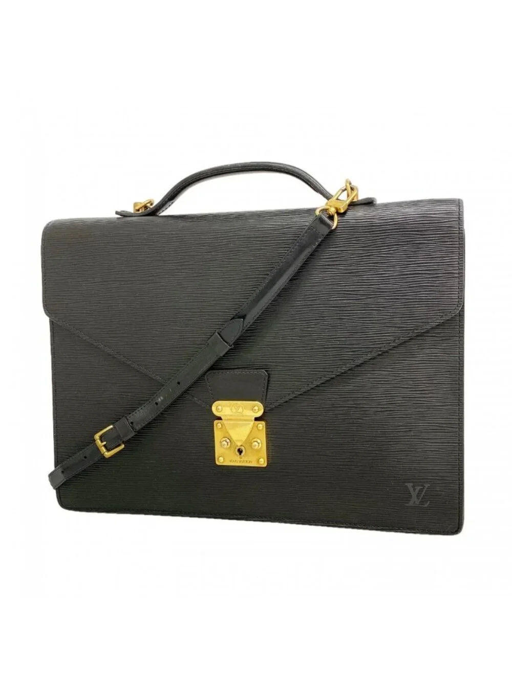 Louis Vuitton Briefcase Epi Porte Documents Bandouliere Noir 2-Way